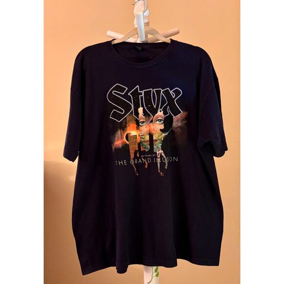 Styx, Tultex Black Short Sleeve T-Shirt Unisex 2XL - Picture 1 of 7